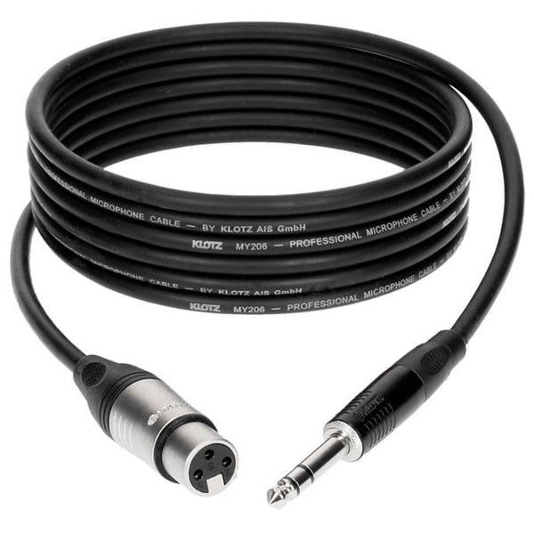 Klotz Kabel M1 Pro XLR hona / Jack hane TRS, 1m Mikrofonkabel