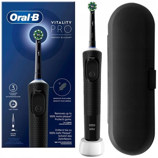 Elektrisk tandborste - Oral-B - Vitality Pro Protect X Clean - 3 lägen - Resväska ingår