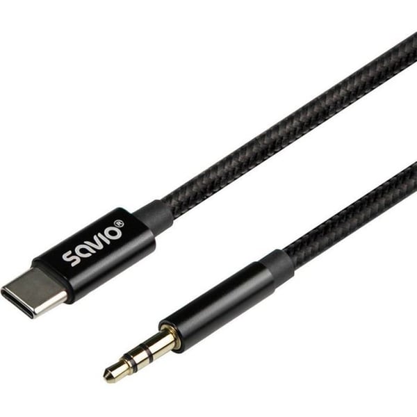 Ljud- och videoadapter Savio - SAVKABELCL-187 - USB-C till mini-Jack kabel