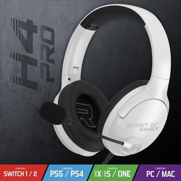 Gamingheadset - SPIRIT OF GAMER - PRO H4 ARTIC - Kablეშე - Stereo 2.0 - Över-ear