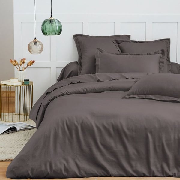 4-delars sängklädeset med "Premium" för säng 140 x 190 cm Skiffer
