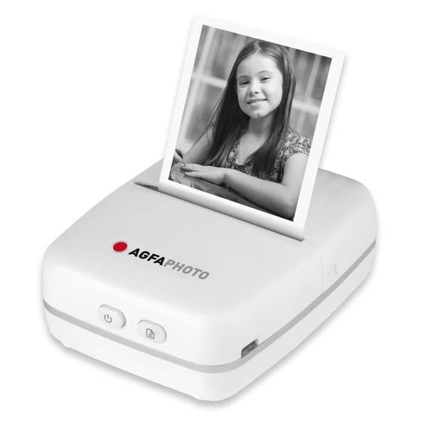 AGFAPHOTO Realipix Pocket P – Bärbar termisk fotoprinter utan bläck - Svartvitt utskrift - Bluetooth - Vit AGFAPHOTO Realipix Pocket P – Bärbar termisk fotoprinter utan bläck - Svartvitt utskrift - Bluetooth - Vit