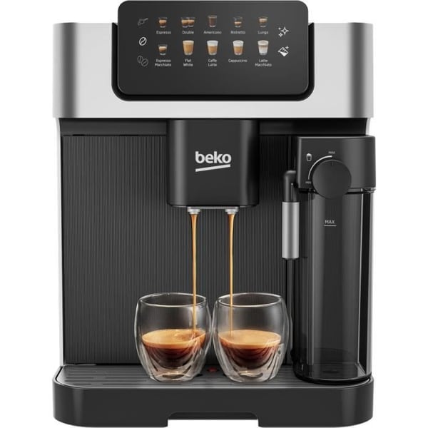 Kaffemaskin med kvarn - BEKO - CEG7304X - 1350 W - 19 barer - Färgpekskärm