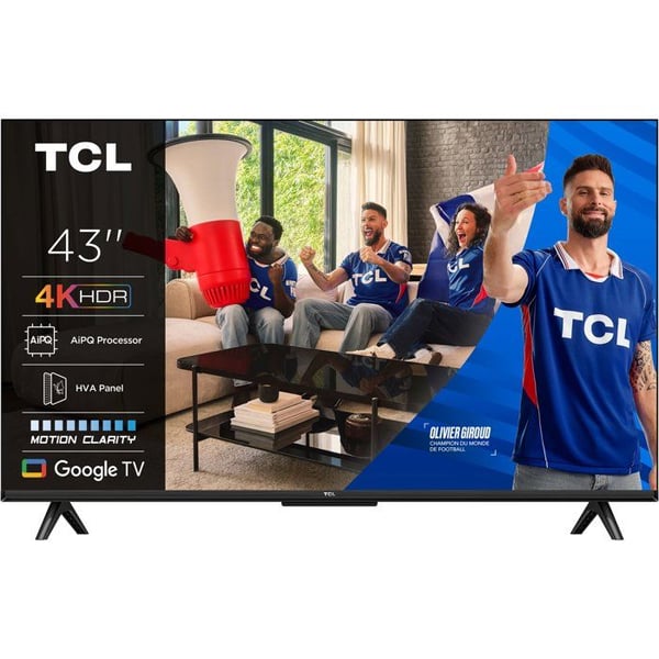 TCL 43P6K - TV LED 43" (109 cm) - 4K UHD 3840x2160 - HDR10+ - Google TV - 3xHDMI 2.1 - WiFi