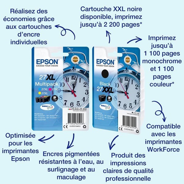 EPSON Multipack T2715 XL - Väckarklocka - Cyan, Magenta, Gul (C13T27154012)