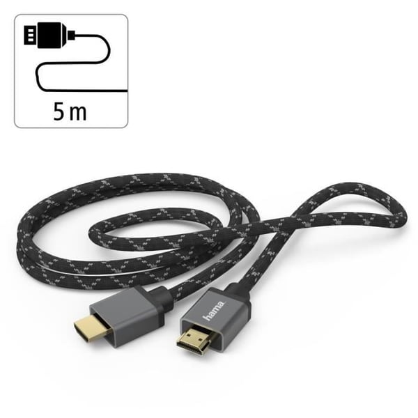 HDMI-kaapeli - Hama - Ultra 8K - 5,0 m - Dynaaminen HDR - Aramidikuitupinnoite