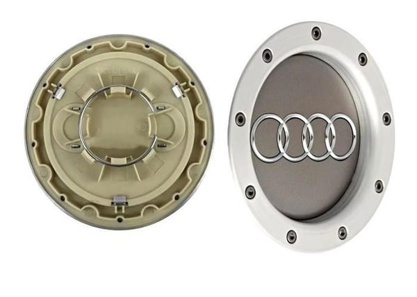 4 x hjulcentre Sorte 69mm Audi emblem navkapsel 8T0 601 170A