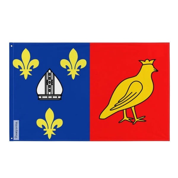 Flagga Charente-Maritime – 90 x 150 cm – Hållbar Polyester – 2 Metallöglor – Innan- / Utomhusbruk – Pixelforma