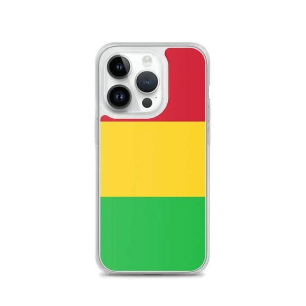 Telefonfodral – Malis flagga – Kompatibel med iPhone 14 Pro – Mjuk fodral – Slitstark och stöttålig - Silikon - Pixelforma