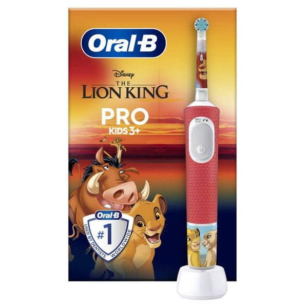 Oral-B Pro Kids3+ Elektrisk tandborste barn Lejonkungen, Disney, 1 Borsthuvud Mjuk borstning, Timer och vibrationer