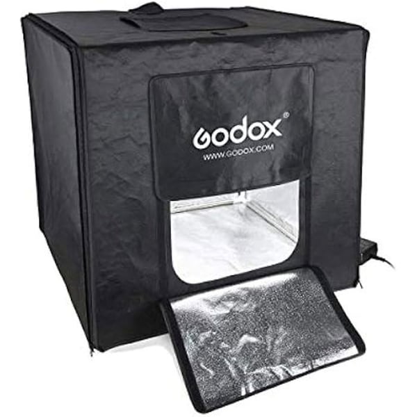 Bärbar fotostudio - GODOX - Tredubbla LED-ljuskällor - Fållbar - Justerbar - Idealisk för smycken