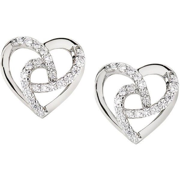Originella örhängen i silver med kubiskt zirkon Love EHHBBZ