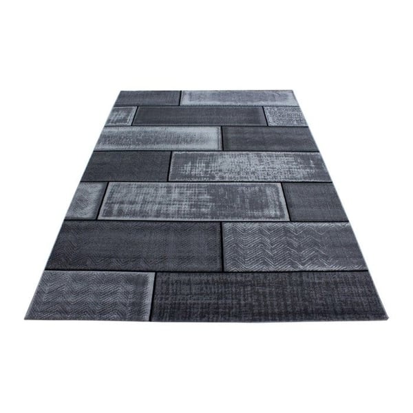 Teppe - AYYILDIZ - Moderne - 200x290 cm - Svart och Grå - Korthårig 6 mm