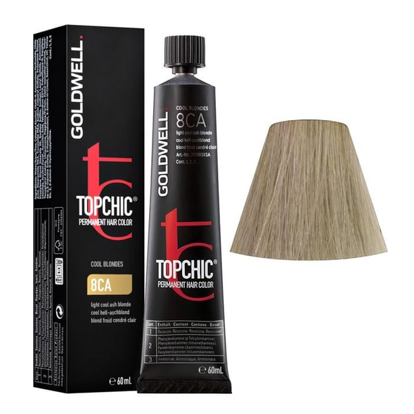 Goldwell Topchic Cool Blondes 8CA Light Cool Ash Blond Permanent Hårfärg 60ml.