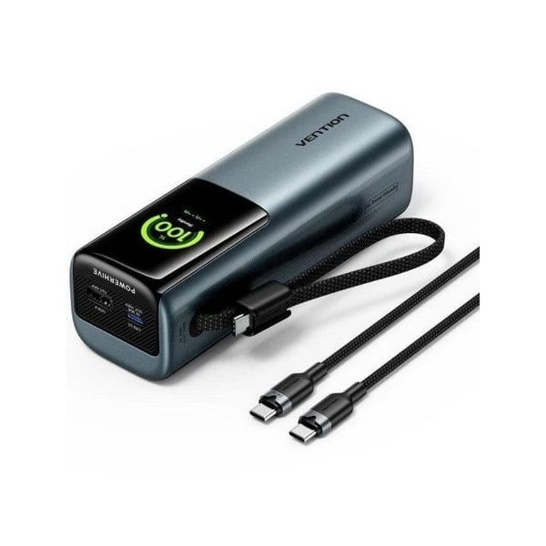 Vention FKFH0 Powerbank kannettaville tietokoneille 20000mAh 165W Harmaa TFT-näytöllä Vention FKFH0 Powerbank kannettaville tietokoneille 20000mAh 165W Harmaa TFT-näytöllä