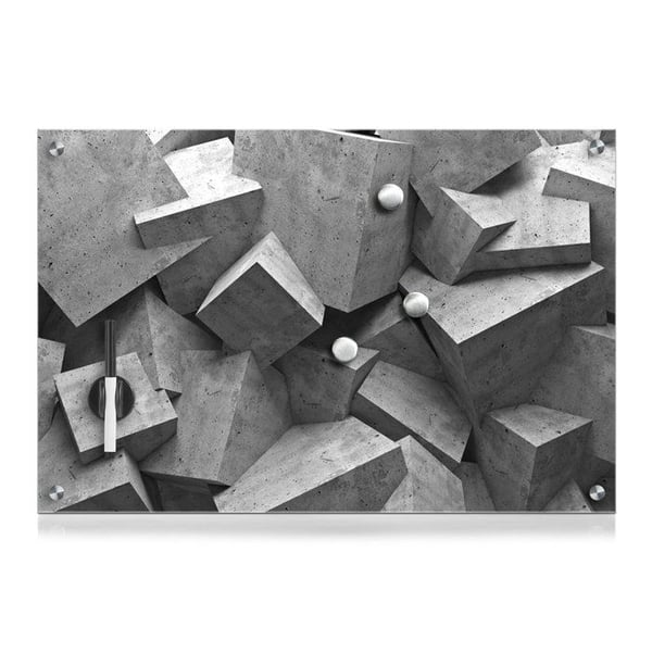 Memo-tavla - ZELLER - 11655 - Glas - Grå - 60x40x2cm