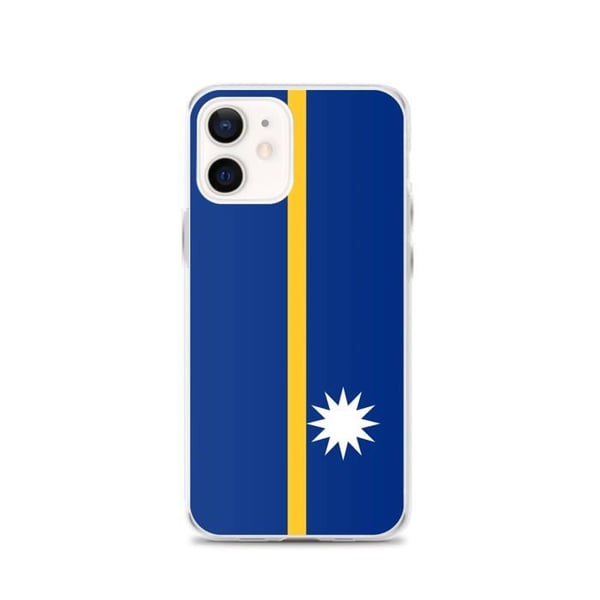 Mobilskal – Nauru-flagga – Kompatibel med iPhone 12 – Fodral i mjuk silikon – Slitstarkt och stötresistent – Pixelforma