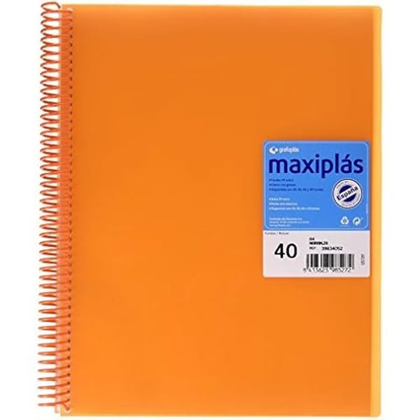 A4-fickor - GRAFOPLÁS - 39834052 - Omslag i polypropylen - 40 fickor - Färg orange
