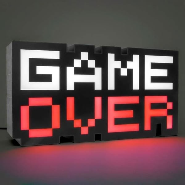 Stämningslampa - PALADONE - Game Over 8 Bit - Musikreaktiv - Färgväxling - 30 cm- USED