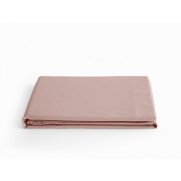 Platt draperi av 100% kammad bomull i percale 80 trådar/cm² Sydvind - Rosa - 180 x 290 cm för enkelsäng