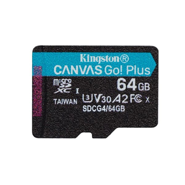MicroSDXC hukommelseskort - KINGSTON - Canvas Go Plus - 64GB - 200MB/s - U3 V30 A2