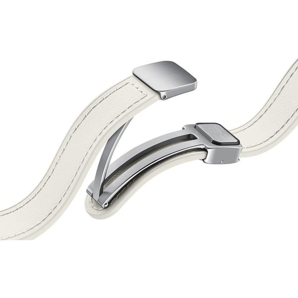 Armband - Samsung - Galaxy Watch4/5/6/7/FE - Syntetiskt läder - Kräm - Magnetisk lås