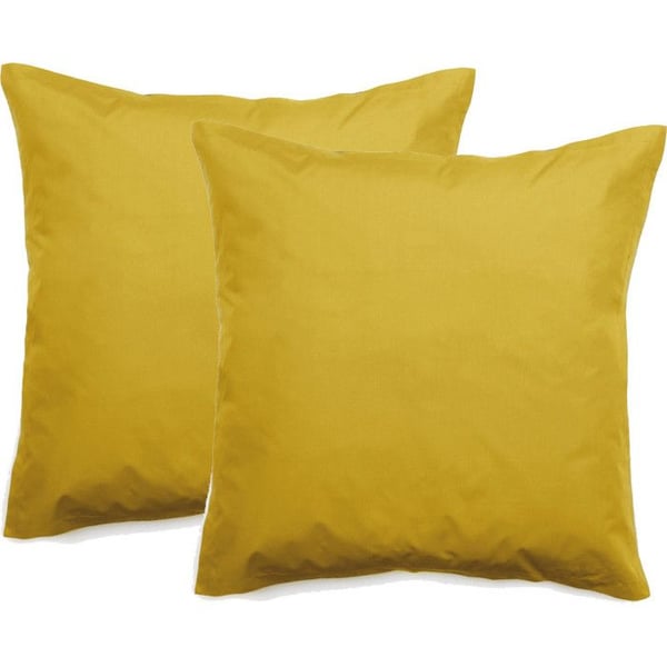 Set med 2 örngott i 100 % kammad långfiberperkal 80 trådar/cm² Vent du sud - Senap - Set med 2 örngott 65