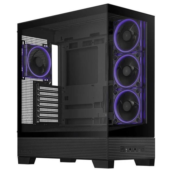 PC-kabinett Asus A31 PLUS TG ARGB - Mellanstorlek, Härdat Glas, RGB, Svart, ATX/Micro-ATX/Mini-ITX