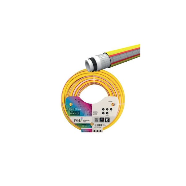 Vandingsslange - Fitt Flora 1'' (Ø25 mm) - 25 m - 5 lag PVC - Anti-twist forstærkning til intensiv brug
