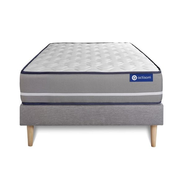 Sängset Madrass Sängbotten 90x200 cm - Grå Sängbotten (i kit) - Actiflex Pur