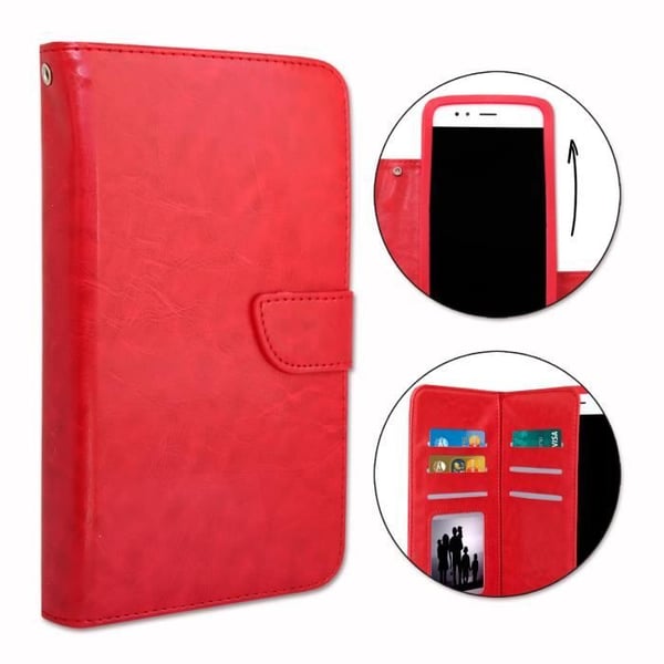 Housse folio - PH26 - Ulefone Armor X8i - Ekoskinn - Röd - Magnetstängning