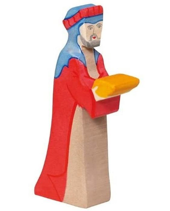 HOLZTIGER Blå Gaspard träfigur - för barn från 3 år och uppåt