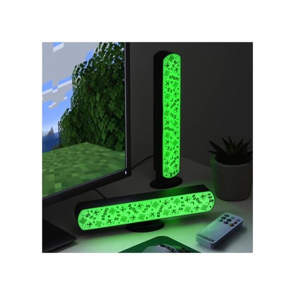 Dekorativ lampe - PALADONE - Minecraft - Sæt med 2 lysstænger - Fjernbetjening - Musikreaktiv