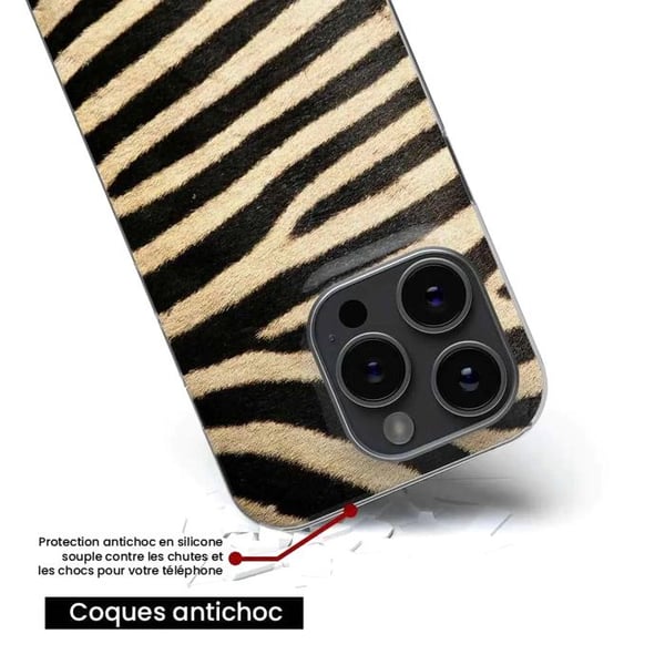 Tryckt silikonfodral som är kompatibelt med Apple iPhone 15 Plus Zebra