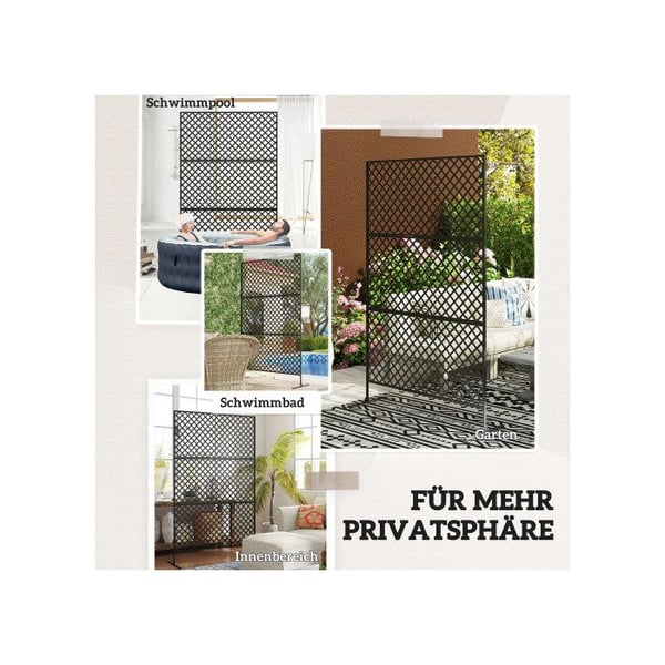 Pladsseparator - MUVOE - 3 stk. - Selvstående skillevæg - 122 x 198 cm - Sort