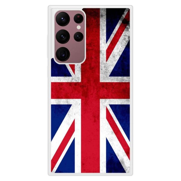 Siliconförstärkt tryckt skal kompatibelt med Samsung Galaxy S22 Ultra England Flagg.