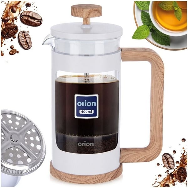 Presskanna - WHITELINE - 400 ml - Borosilikatglas - Elegant kaffete- och kaffebryggare