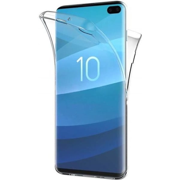 Skal till Samsung Galaxy S10 PLUS - Transparent heltäckande silikon TPU gelskal med 2 fram- och bakdelar Phonillico®