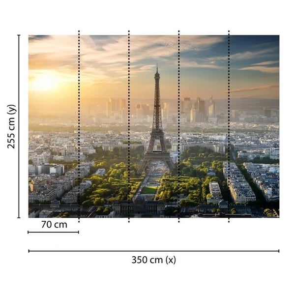 City Fototapet M1-No.60407 - Tadessi - Digitaltryck - Grön - Grå - Eiffeltornet - Paris