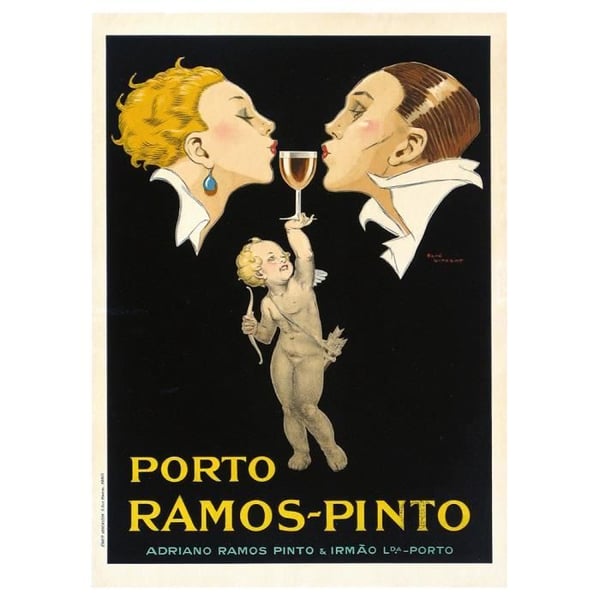 Legendarte - Vintage Porto Ramos-Pinto reklamaffisch - målning, canvastryck cm. 50x70