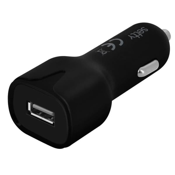 Tändar laddare - Setty - Svart - 2.4A - Micro-USB kabel 1m - Snabbladdning