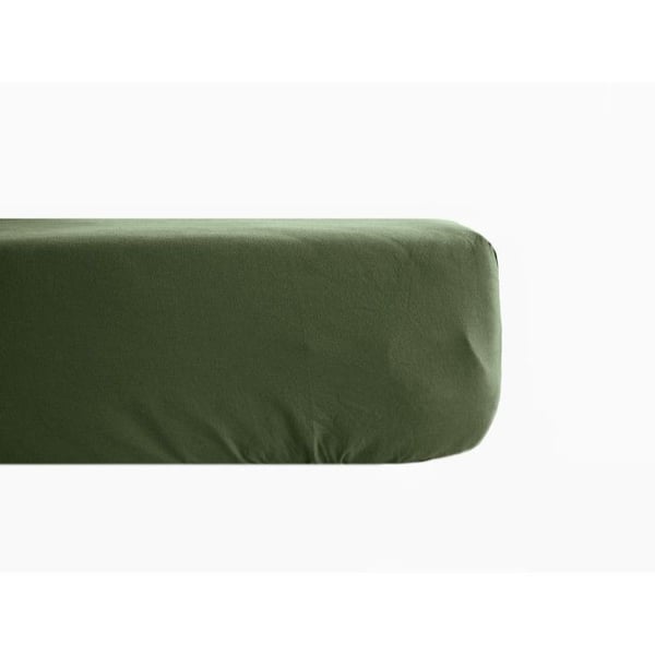 Drap housse percale av 100% kammad bomull med långa fibrer 80 trådar/cm² med ett hörn av 35 cm Vent du sud - Mousse - 180 x 200 cm hörn av 3