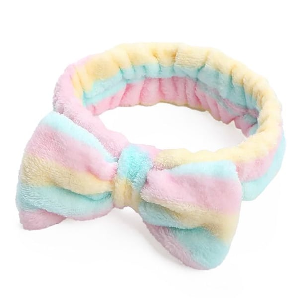 Bandeau Spa - AVIZAR - Pastellrandiga Grön - Mjuk Fleece - Halkfri - Tvättbar
