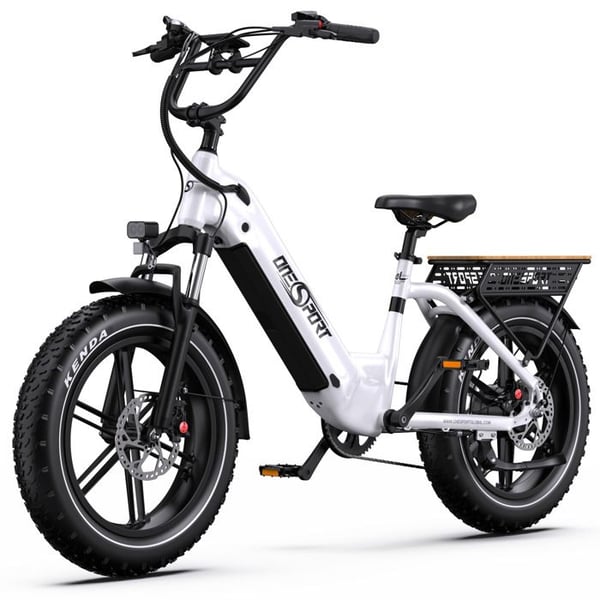 Elcykel ONESPORT OT08 - Motor 500W, Räckvidd 90km, Framhjulupphängning, Justerbart säte, LCD-skärm Bluetooth - Vit
