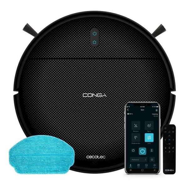 Cecotec Robotdammsugare Conga 999 Origine Genesis. Reaktiv navigering, 1000 Pa, 2 sidoborstar, autonomi 120 minuter.