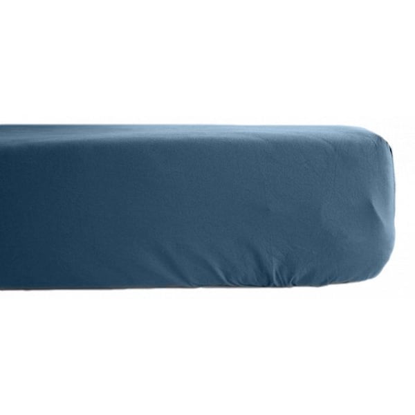 Drap housse i percale av 100 % kammad bomull, 80 trådar/cm² med 35 cm resår Vent du sud - Marin - 160 x 200 cm med 3 cm resår.