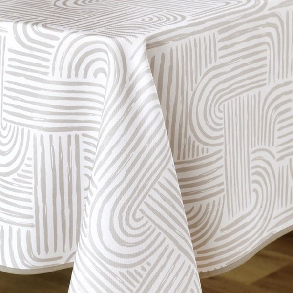 Rektangulär duk 150 x 240 cm polyester tryckt pandore Natur
