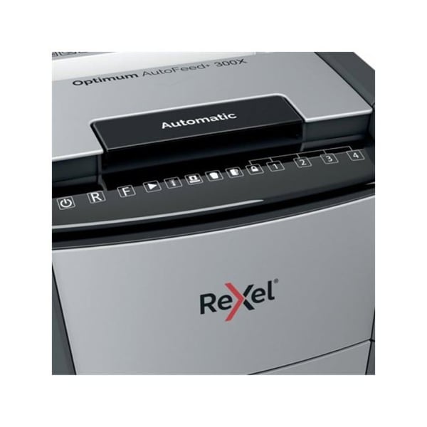Dokumentförstörare - REXEL - Optimum Auto+ 300X - Korsklippning - 300 ark - 60L