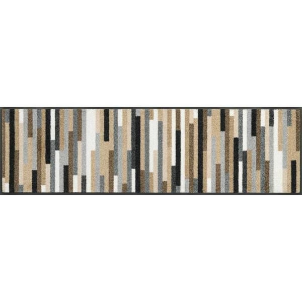Paillasson Mikado Stripes naturmatta för smutsfälla tvättbar olika storlekar tvätt + torkning design