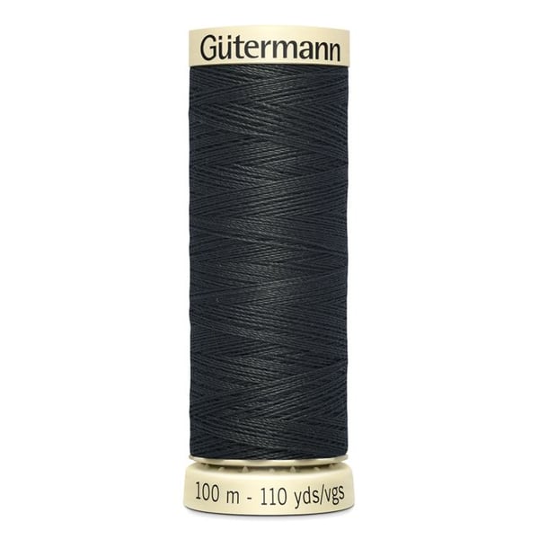 Lot om 5 rullar 100m Tråd 100% polyester Gutermann Ref 788988 - Att 542 - grafit